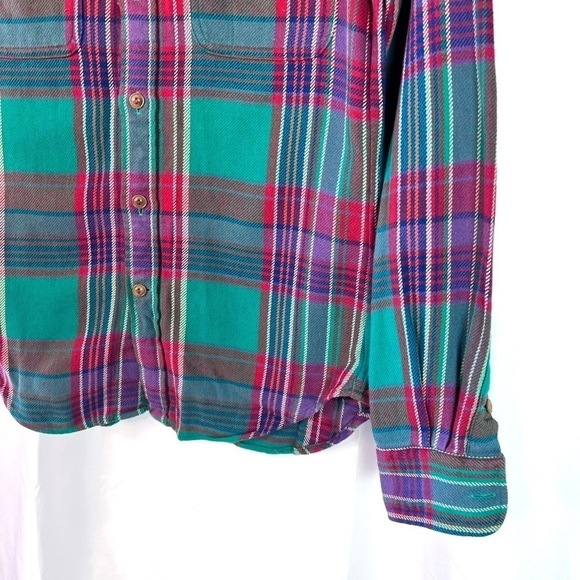 RALPH LAUREN MULTICOLOUR FANNEL PLAID BUTTON DOWN SHIRT PREPPY LONG SLEEVE SMALL - Picture 8 of 10